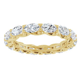 14K Gold Oval Lab-Grown Diamond Sculptural Eternity Band - 5x3mm Stones - Yellow Gold - view 3