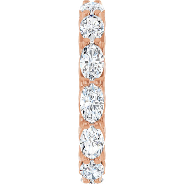 14K Gold Oval Lab-Grown Diamond Sculptural Eternity Band - 5x3mm Stones - Rose Gold - view 4