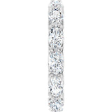 14K Gold Oval Lab-Grown Diamond Sculptural Eternity Band - 5x3mm Stones - White Gold - view 4