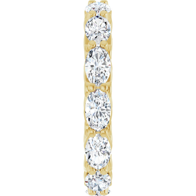 14K Gold Oval Lab-Grown Diamond Sculptural Eternity Band - 5x3mm Stones - Yellow Gold - view 4