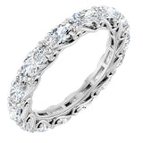 Platinum Oval Natural Diamond Sculptural Eternity Band - 5x3mm Stones