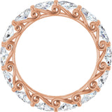 14K Gold Oval Lab-Grown Diamond Sculptural Eternity Band - 5x3mm Stones - Rose Gold - view 2