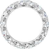 14K Gold Oval Lab-Grown Diamond Sculptural Eternity Band - 5x3mm Stones - White Gold - view 2