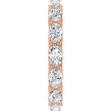 14K Gold Oval Lab-Grown Diamond Sculptural Eternity Band - 5x3mm Stones - Rose Gold - view 4