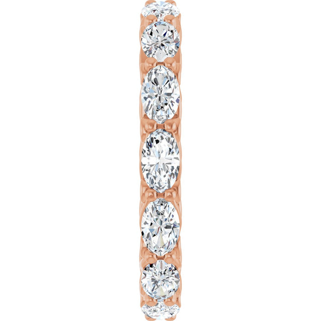 14K Gold Oval Lab-Grown Diamond Sculptural Eternity Band - 5x3mm Stones - Rose Gold - view 4