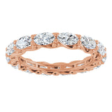 14K Gold Oval Lab-Grown Diamond Sculptural Eternity Band - 5x3mm Stones - Rose Gold - view 3