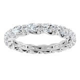 14K Gold Oval Lab-Grown Diamond Sculptural Eternity Band - 5x3mm Stones - White Gold - view 3