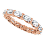 14K Gold Oval Lab-Grown Diamond Sculptural Eternity Band - 5x3mm Stones - Rose Gold - view 5