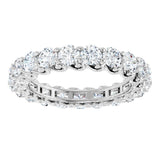 14K Gold Round Natural Diamond Sculptural Eternity Band - 3mm Stones - White Gold - view 3
