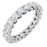 14K Gold Round Lab-Grown Diamond Sculptural Eternity Band - 3mm Stones - White Gold