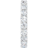 14K Gold Round Natural Diamond Sculptural Eternity Band - 3mm Stones - White Gold - view 4