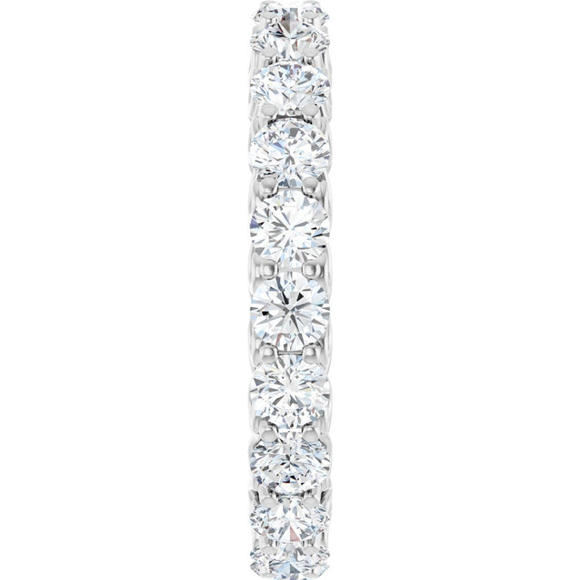 14K Gold Round Natural Diamond Sculptural Eternity Band - 3mm Stones - White Gold - view 4