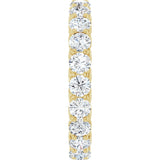 14K Gold Round Natural Diamond Sculptural Eternity Band - 3mm Stones - Yellow Gold - view 4