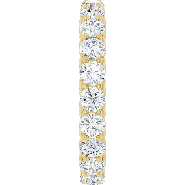 14K Gold Round Natural Diamond Sculptural Eternity Band - 3mm Stones - Yellow Gold - view 4