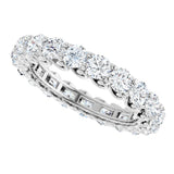 14K Gold Round Natural Diamond Sculptural Eternity Band - 3mm Stones - White Gold - view 5