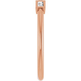 14K Gold Straight Baguette Natural Diamond Bezel-Set Three-Stone Anniversary Band - 1/10-1/6 CTW - Rose Gold - view 9