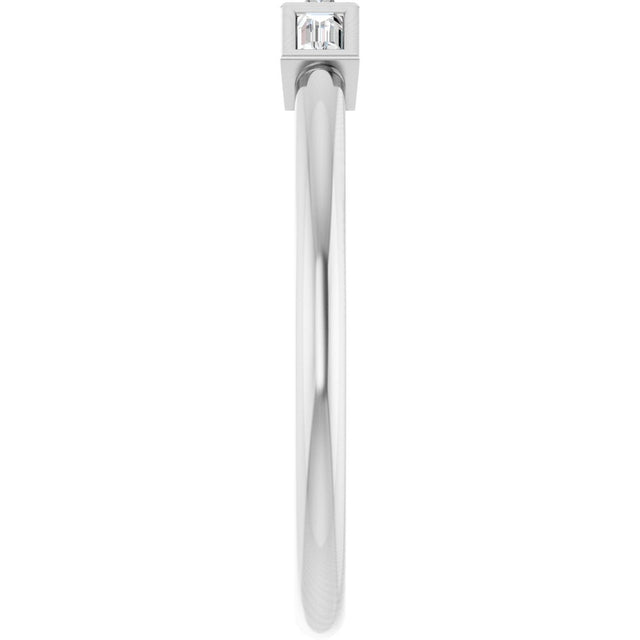 14K Gold Straight Baguette Natural Diamond Bezel-Set Three-Stone Anniversary Band - 1/10-1/6 CTW - White Gold - view 9