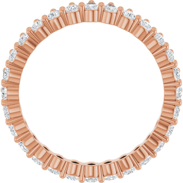14K Gold Pear Natural Diamond Eternity Band - 3x2mm Stones - Rose Gold - view 7