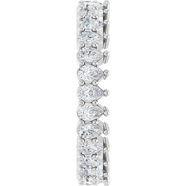 Platinum Pear Lab-Grown Diamond Eternity Band - 3x2mm Stones - view 9