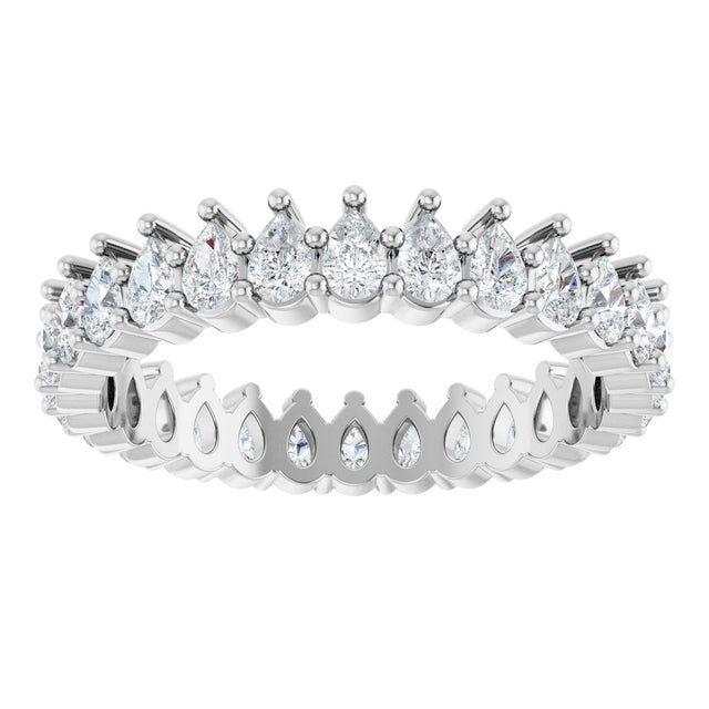 Platinum Pear Lab-Grown Diamond Eternity Band - 3x2mm Stones - view 8