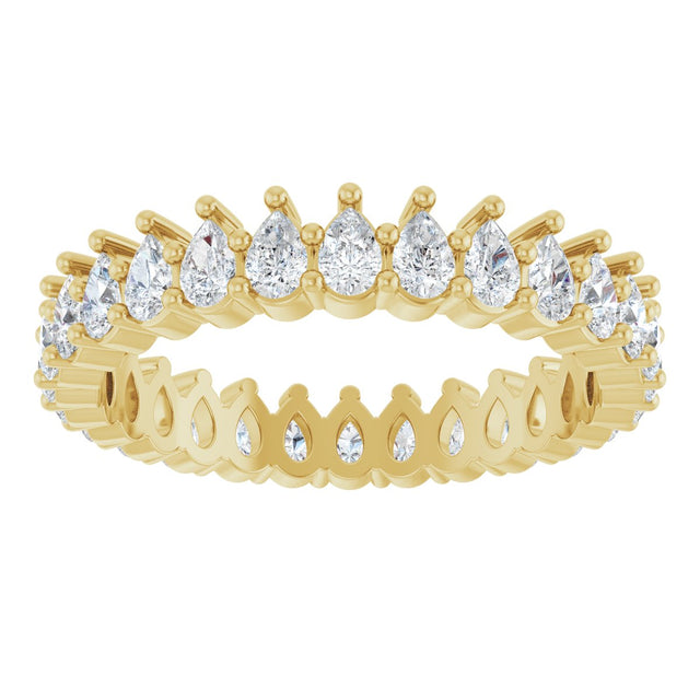 14K Gold Pear Lab-Grown Diamond Eternity Band - 3x2mm Stones - Yellow Gold - view 8