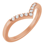 14K Gold Round Natural Diamond Accented Contour Band - 1/10-1/4 CTW - Rose Gold