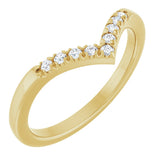 14K Gold Round Natural Diamond Accented Contour Band - 1/10-1/4 CTW - Yellow Gold