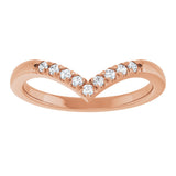 14K Gold Round Natural Diamond Accented Contour Band - 1/10-1/4 CTW - Rose Gold - view 3