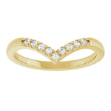 14K Gold Round Lab-Grown Diamond Accented Contour Band - 1/8-1/4 CTW - Yellow Gold - view 3