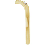 14K Gold Round Lab-Grown Diamond Accented Contour Band - 1/8-1/4 CTW - Yellow Gold - view 4