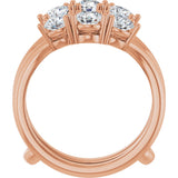 14K Gold Round Natural Diamond Ring Guard - 1 1/2-2 CTW - Rose Gold - view 2