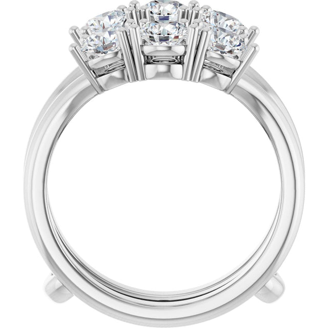 14K Gold Round Lab-Grown Diamond Ring Guard - 1 1/2-2 CTW - White Gold - view 2