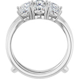 Platinum Round Natural Diamond Ring Guard - 1 1/2-2 CTW - view 2