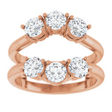 14K Gold Round Lab-Grown Diamond Ring Guard - 1 1/2-2 CTW - Rose Gold - view 3