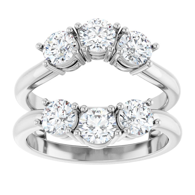 14K Gold Round Lab-Grown Diamond Ring Guard - 1 1/2-2 CTW - White Gold - view 3
