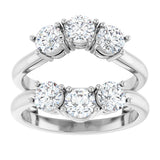 Platinum Round Natural Diamond Ring Guard - 1 1/2-2 CTW - view 3