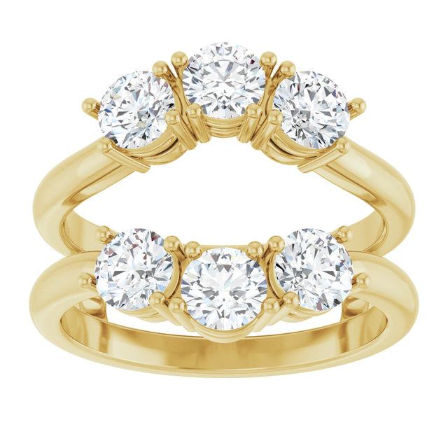 14K Gold Round Lab-Grown Diamond Ring Guard - 1 1/2-2 CTW - Yellow Gold - view 3