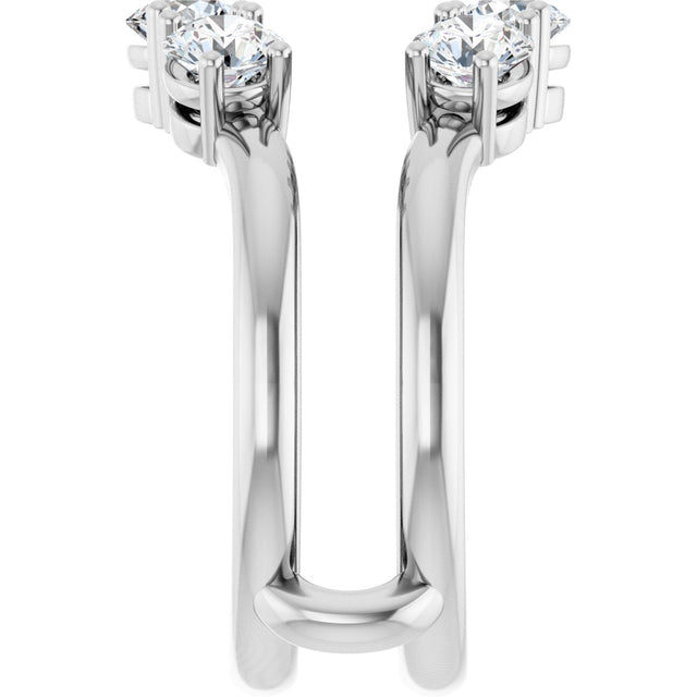 Platinum Round Lab-Grown Diamond Ring Guard - 1 1/2-2 CTW - view 4