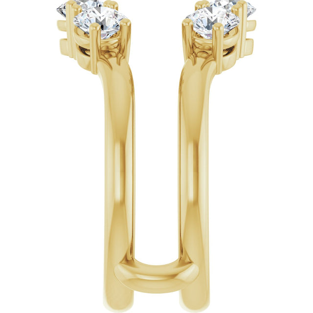 14K Gold Round Natural Diamond Ring Guard - 1 1/2-2 CTW - Yellow Gold - view 4