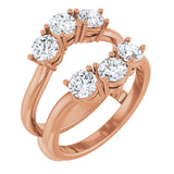 14K Gold Round Lab-Grown Diamond Ring Guard - 1 1/2-2 CTW - Rose Gold