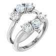 Platinum Round Natural Diamond Ring Guard - 1 1/2-2 CTW