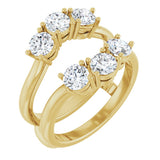 14K Gold Round Lab-Grown Diamond Ring Guard - 1 1/2-2 CTW - Yellow Gold
