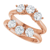 14K Gold Round Lab-Grown Diamond Ring Guard - 1 1/2-2 CTW - Rose Gold - view 5