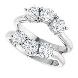 Platinum Round Natural Diamond Ring Guard - 1 1/2-2 CTW - view 5