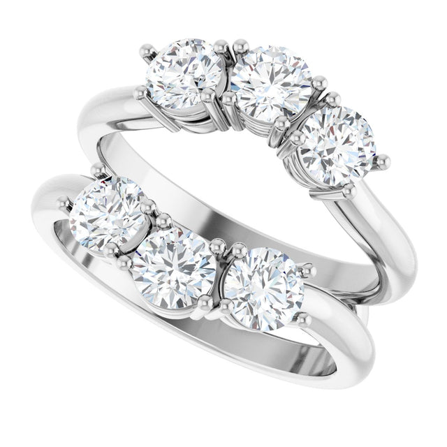 Platinum Round Lab-Grown Diamond Ring Guard - 1 1/2-2 CTW - view 5