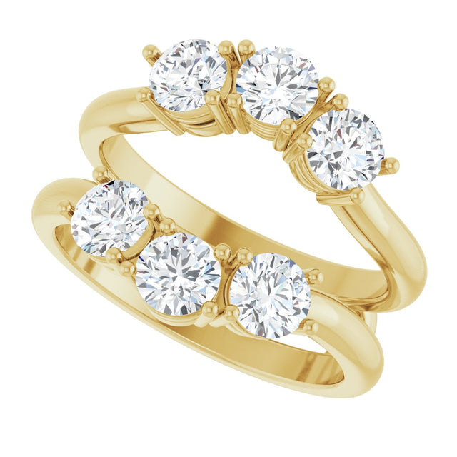 14K Gold Round Lab-Grown Diamond Ring Guard - 1 1/2-2 CTW - Yellow Gold - view 5