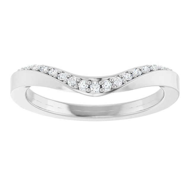 14K Gold Round Lab-Grown Diamond Contour Band - 1/8 CTW - White Gold - view 3