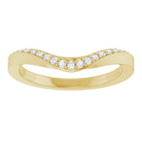 14K Gold Round Lab-Grown Diamond Contour Band - 1/8 CTW - Yellow Gold - view 3