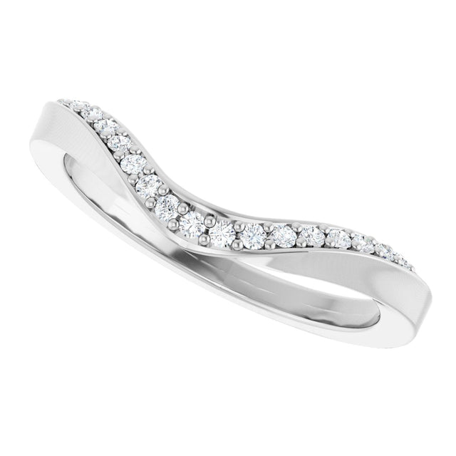 Platinum Round Lab-Grown Diamond Contour Band - 1/8 CTW - view 5