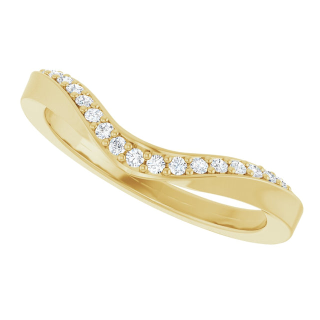 14K Gold Round Lab-Grown Diamond Contour Band - 1/8 CTW - Yellow Gold - view 5